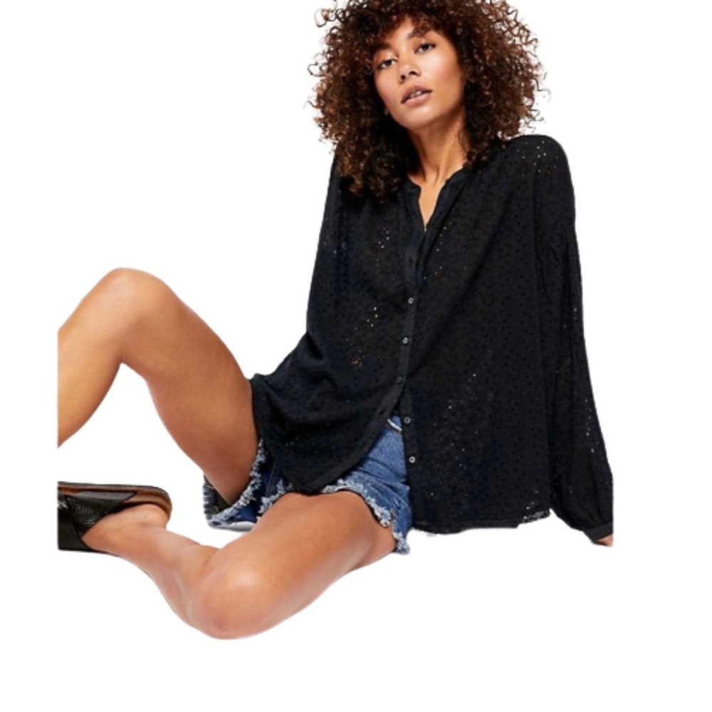 🆕Free People Maddison Eyelet Blouse size XS